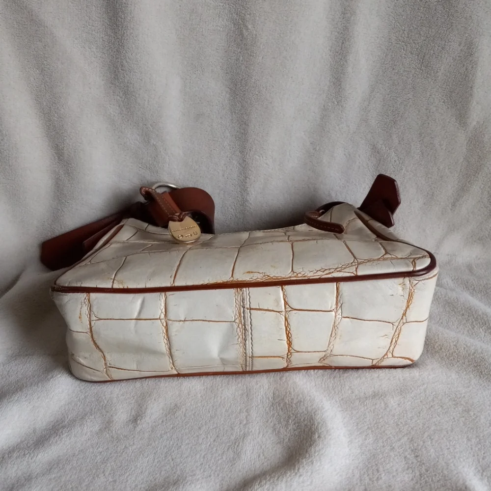 Vintage Dooney And Bourke Handbag Small White and Brown - Picture 6 of 16